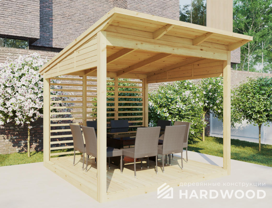 Беседка квадратная №80 - фото 1863