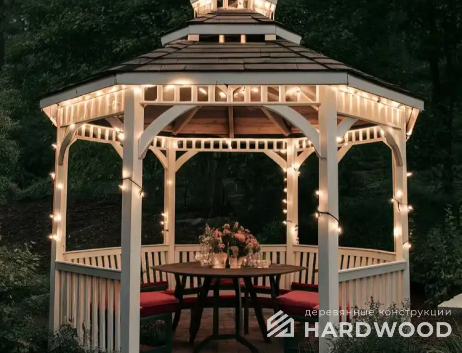 Деревянная шестигранная беседка №89 - фото 1896