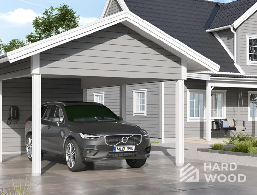 Навес для автомобиля для дачи из дерева №65 - фото 932