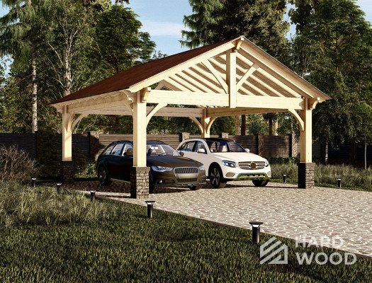 Навес деревянный двухскатный №148 - фото 1204