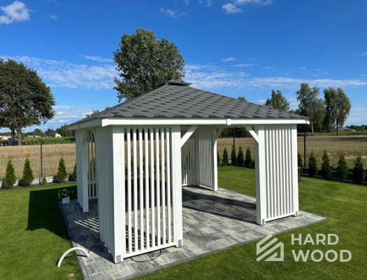 Беседка белая деревянная №90 - фото 1880